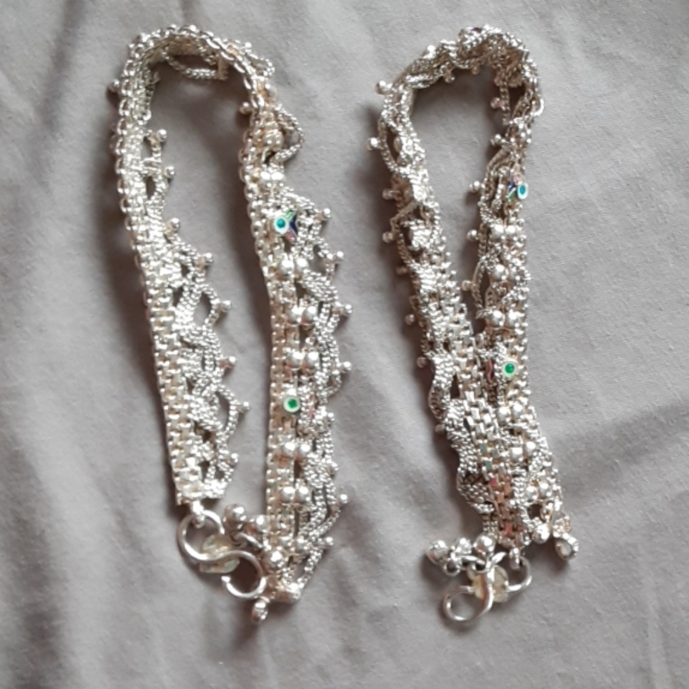 Silver ankle bracelet